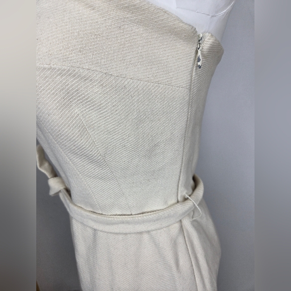 Piazza Sempione Size 44 Elegant Ivory/BlackTextured Strapless Dress - Picture 4 of 11